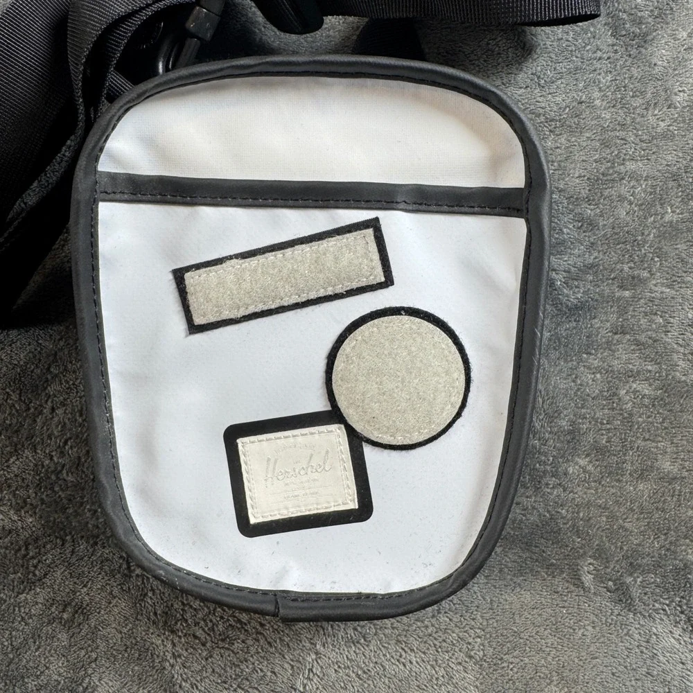 Herschel Supply Co x Joshua Vides Crossbody Shoulder Bag White Black Patch Small